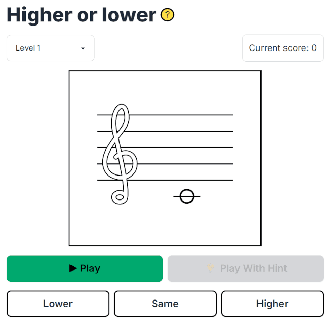 Higher or lower game